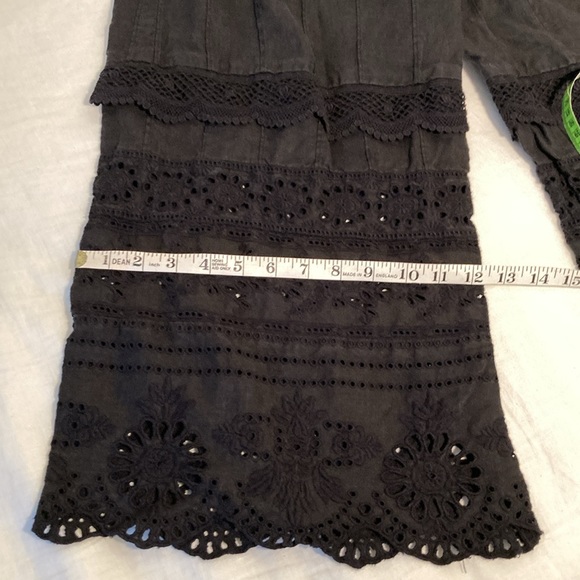 Johnny Was crop lace cotton black pants M - Picture 9 of 16